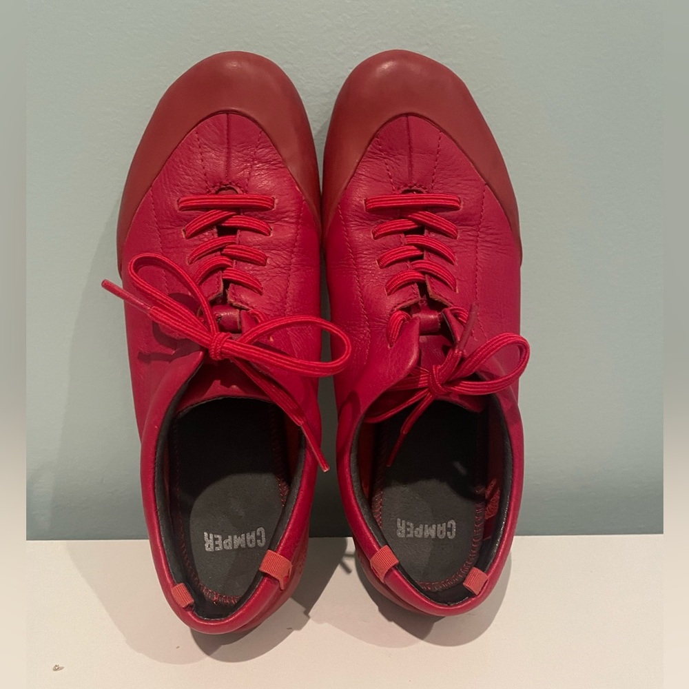 Camper | Red Leather Lace Up Shoes